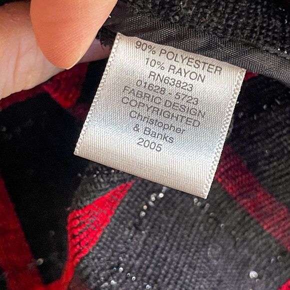 C&B Christmas Plaid Black & Red Blazer Jacket Size L - Picture 3 of 7